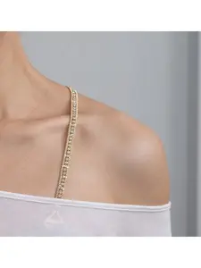 Adjustable Metal Bra Straps, Full Rhinestone Dress Accessories, Invisible Underwire Strap, Fashion Essential for Bold Looks, Metallic