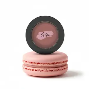 Silky Titanium Powder Blush, G Skin Single-Pan Macaron Violet Makeup with Hypoallergenic Blendable Formula and Applicator Brush