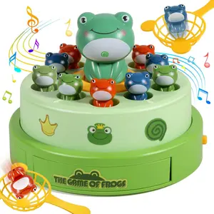 Bounce and Catch Frog, Pop Out Catch Toys for Ages 3-13, Musical Rotate Bounce Catch Board Game Interactive Kids Toys, 3 Years Old Boys Girls Toy Gifts