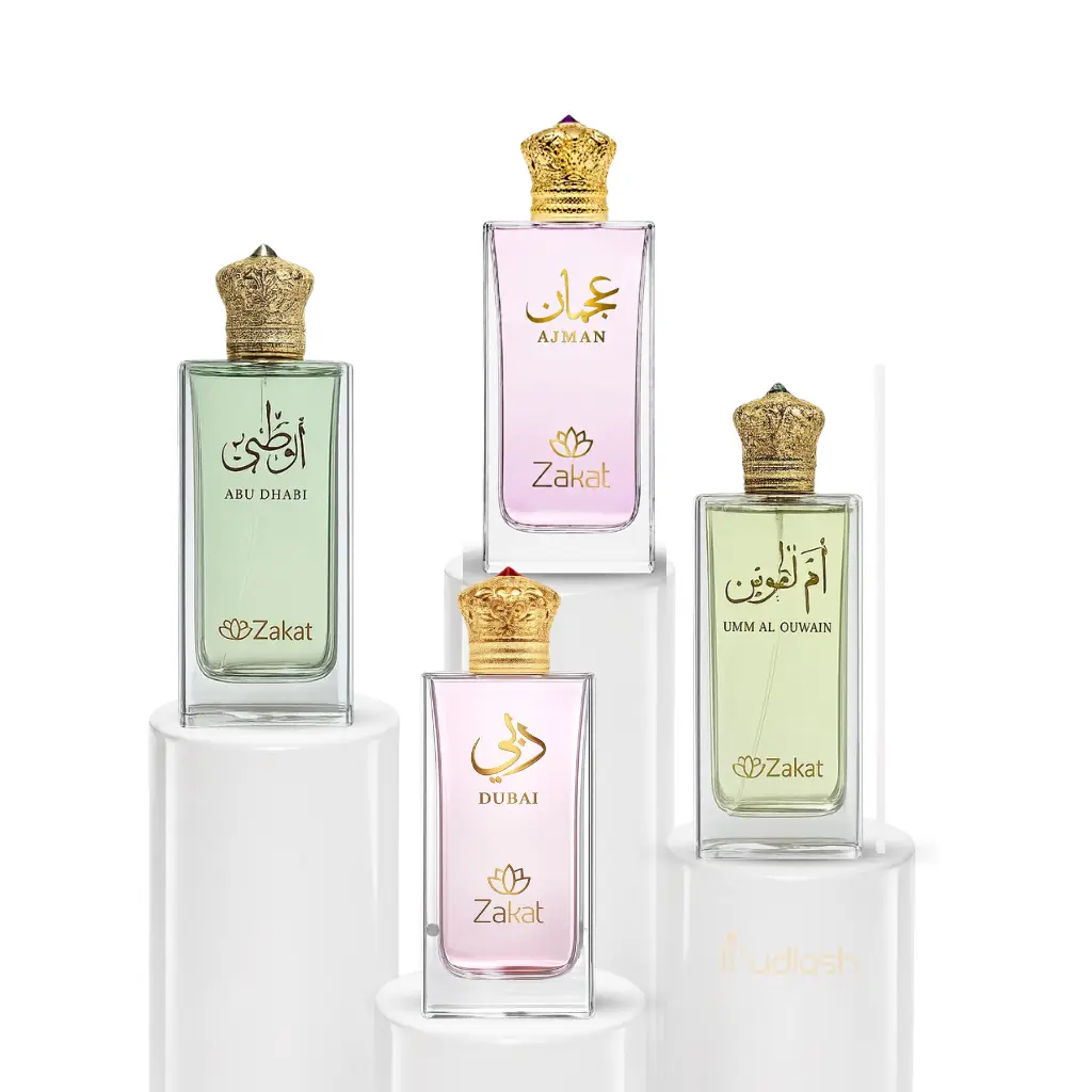 Zakat Parfumes | Jewel Of Emirates Dubai + Ajman + Umm Al Quwain + Abu Dhabi | Unisex Fragrance | 100ML - 3.4 Oz | Eau De Parfum | Bergamot-Mandarin, and Rose