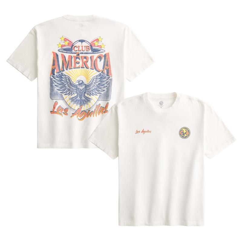 Retro Graphic 2 Sides T-Shirt for Soccer Enthusiasts, Club America Las Aguilas Fan Tee, Ideal for Game Days and Casual Wear, Vintage Style Football Club T-Shirt, Mexico Soccer Team Graphic T-Shirt, Perfect Gift for Him