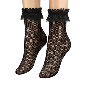 Avidlove Lace Ruffle Frilly Socks for Women - Fashion Ladies Princess Lace Ankle Socks