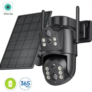 Dual Lens Solar Camera 4K WiFi Outdoor