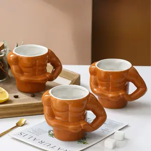 1 piece of creative ceramic mug for bodybuilding men, featuring muscular design, large capacity, and novelty, unique design, suitable for kitchenware