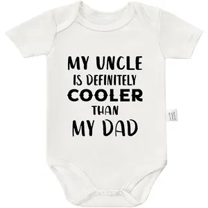 My Uncle is Way Cooler Than My Dad Infant Bodysuit, Funny Baby Shower Outfits, Boys Girls Short Sleeve Clothing newborn