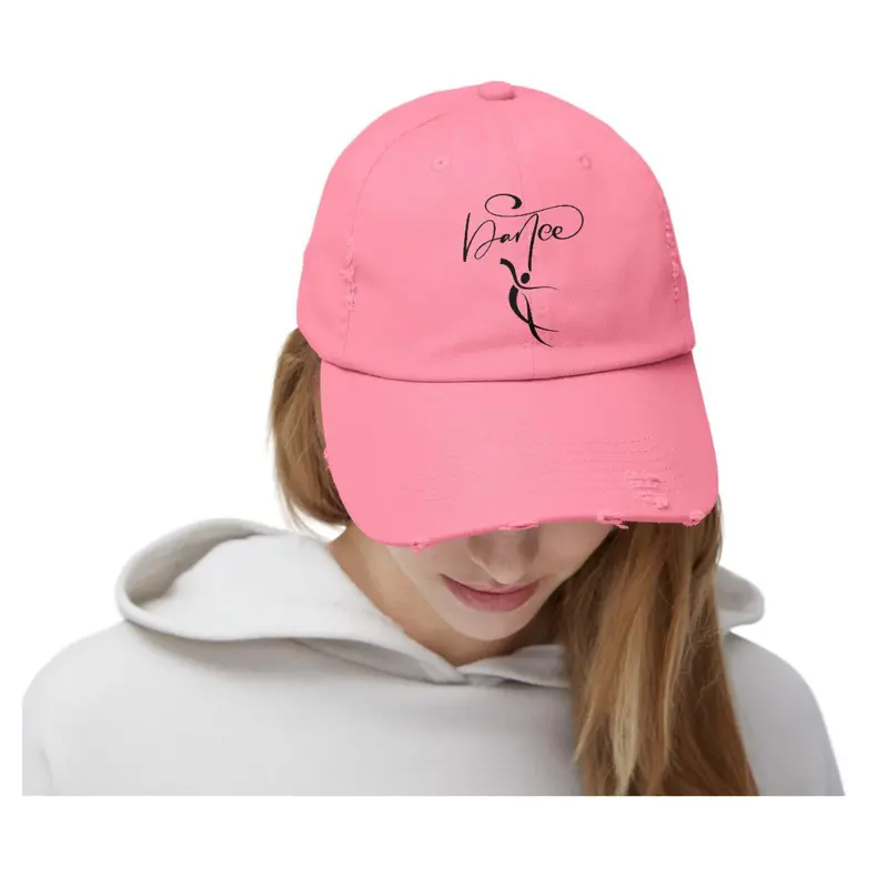 Distressed Ballet Dancer Cap Worn-In Look Unisex Baseball Hat Dance Silhouette Gift for Dancers Ballet Lovers Pink Edition