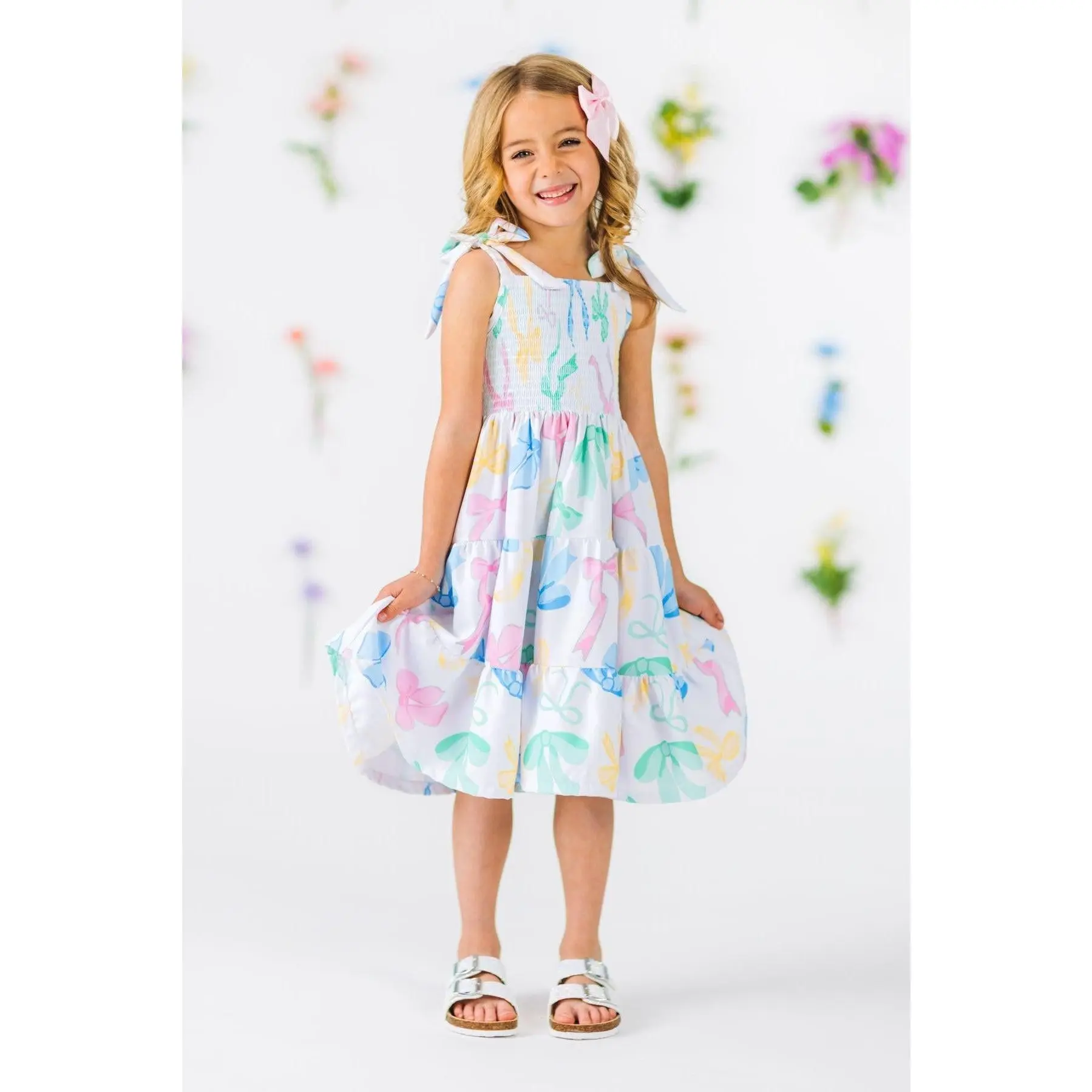 Mom & Me - Pastel Bows Ruffle Dress Mom & Me - Pastel Bows Ruffle Dress