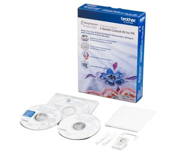 Brother PRCW1 PE-DESIGN NEXT Version 9.2 +CW Upgrade with 4-Needle Cutwork Kit