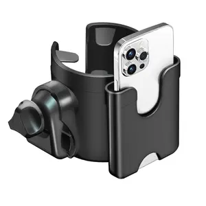 Universal Cup Holder, Easy Installation Adjustable Outdoor Bike Handlebar 2-In-1 Cart Cup Holder with Phone Mount, Ideal for Wheelchairs, Walker, Bike, Scooter Gift