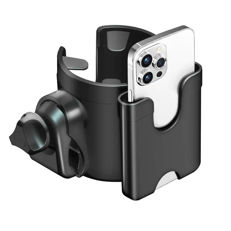 Universal Cup Holder, Adjustable Outdoor 2-In-1 Cart Cup Holder with Phone Mount, Bike Accessory, Ideal for Wheelchairs, Walker, Bike, Scooter Gift