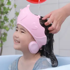1pc Adjustable Crown Ear Protector Shower Cap, Suitable for and - Hair Washing & Bathing Hat