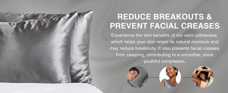 Kitsch Satin Pillowcase with Zipper for Hair & Skin, Softer Than Silk Pillow Cases, Wrinkle-Free, Smooth and Cooling Satin Pillow Covers, King Size 19"x36", Charcoal