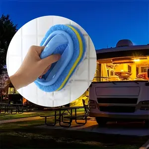Multifunctional Kitchen Sink Brush Anti-Tangle Durable Sponge Cleaning Brush with Handle, Bathroom Tile Brush, Thickened Sponge