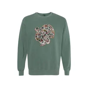 Turkey Strutting Sequin Comfort Colors Heavy Sweatshirt