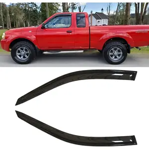 Rainproof Side Window Wind Deflector for 1998-2004 Nissan Frontier Standard Cab/King Cab/Crew Cab 2000-2004 Nissan Xterra, Tape-on Sun Rain Guard Sets, Visors for Frontier/Xterra 92212