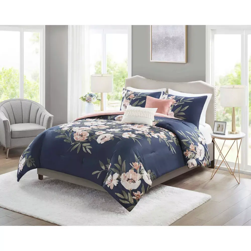 4pc Leilani Floral Print Comforter Bedding Set