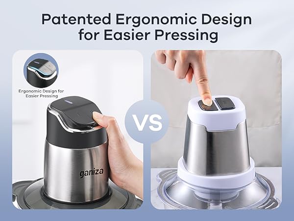 Ganiza Food Processor with 8 Cup Glass Bowls & 8 Cup Stainless Steel 2-Speed Food Chopper Meat Grinder  Upgraded Button & Smart Overheat Protection Light - Includes Clean Brush 2 Sets of Blades Kitchen Vegetable Slicer Vegetable Cutter Kitchen Appliances