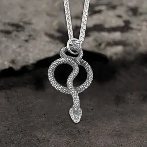 GTHIC  Vintage Cobra Snake Stainless Steel Pendant Fashion Statement Animal Jewelry Daily Wear