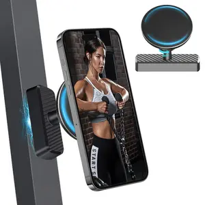 Gym Magnetic Phone Holder,Attach to Metal Surface,360° Rotatable Gym Phone Holder Magnet Mount for Workout Recording,Compatible with Andriod Phone and iPhone 17/16/15/14/13/12, Perfect Gift for Men & Women