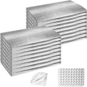 16P Garage Door Insulation Kit Double Bubble Window Heat Insulation Panels, 6MM 24" x 48" Reflective Aluminum Foil Summer/Winter Barrier Sheets with 120 Adhesive Tapes for Garage Attic Wall