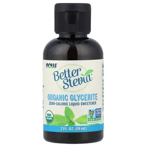 NOW Foods Better Stevia®, Zero-Calorie Liquid Sweetener, Organic Glycerite, 2 fl oz (59 ml)