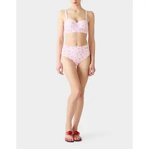 Betsey Johnson GINGHAM ROSE BIKINI SET PINK