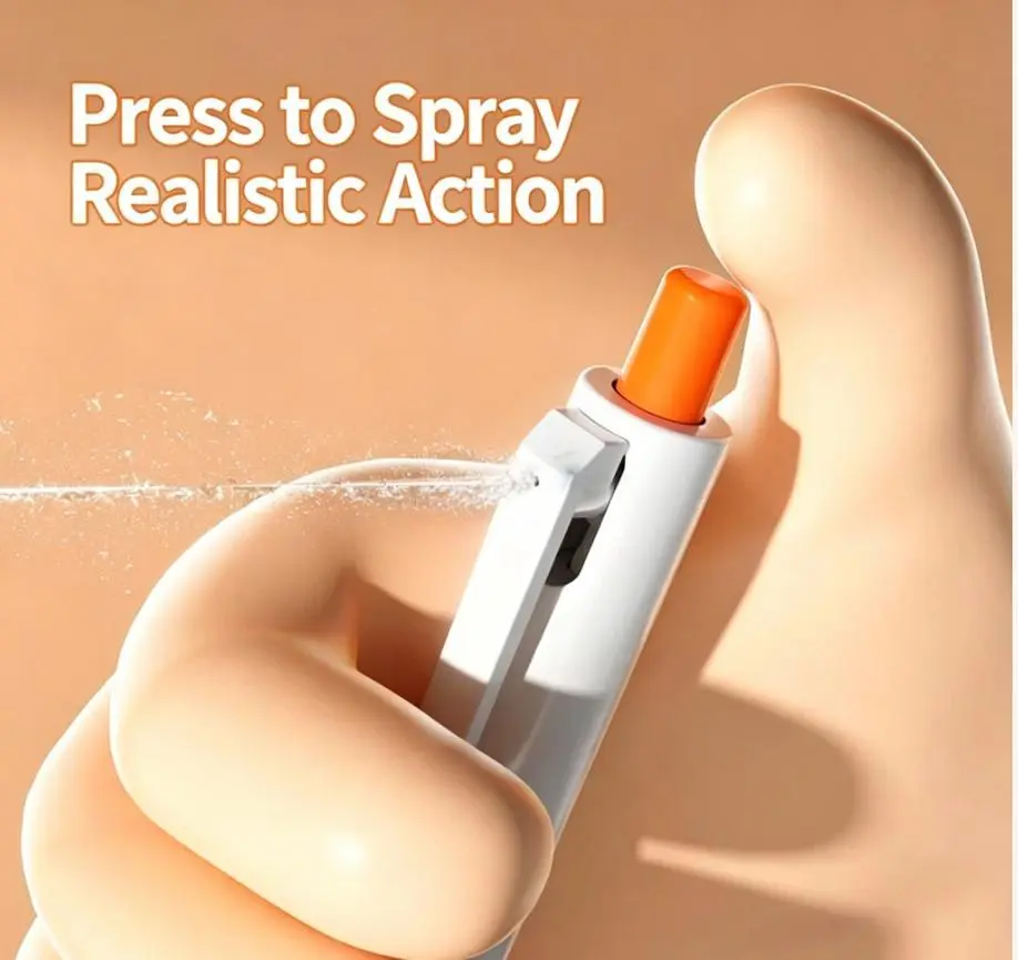 2-in-1 Refillable Water Spray Pencil, Funny Prank Gift & Funny Gift for Guys, School & Office Joke Toy, Orange & Blue