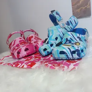 Cartoon Charm Camo Clogs – Unisex Casual Slip-On - Outdoor Casual Comfort Shoes - Gift For Him Her