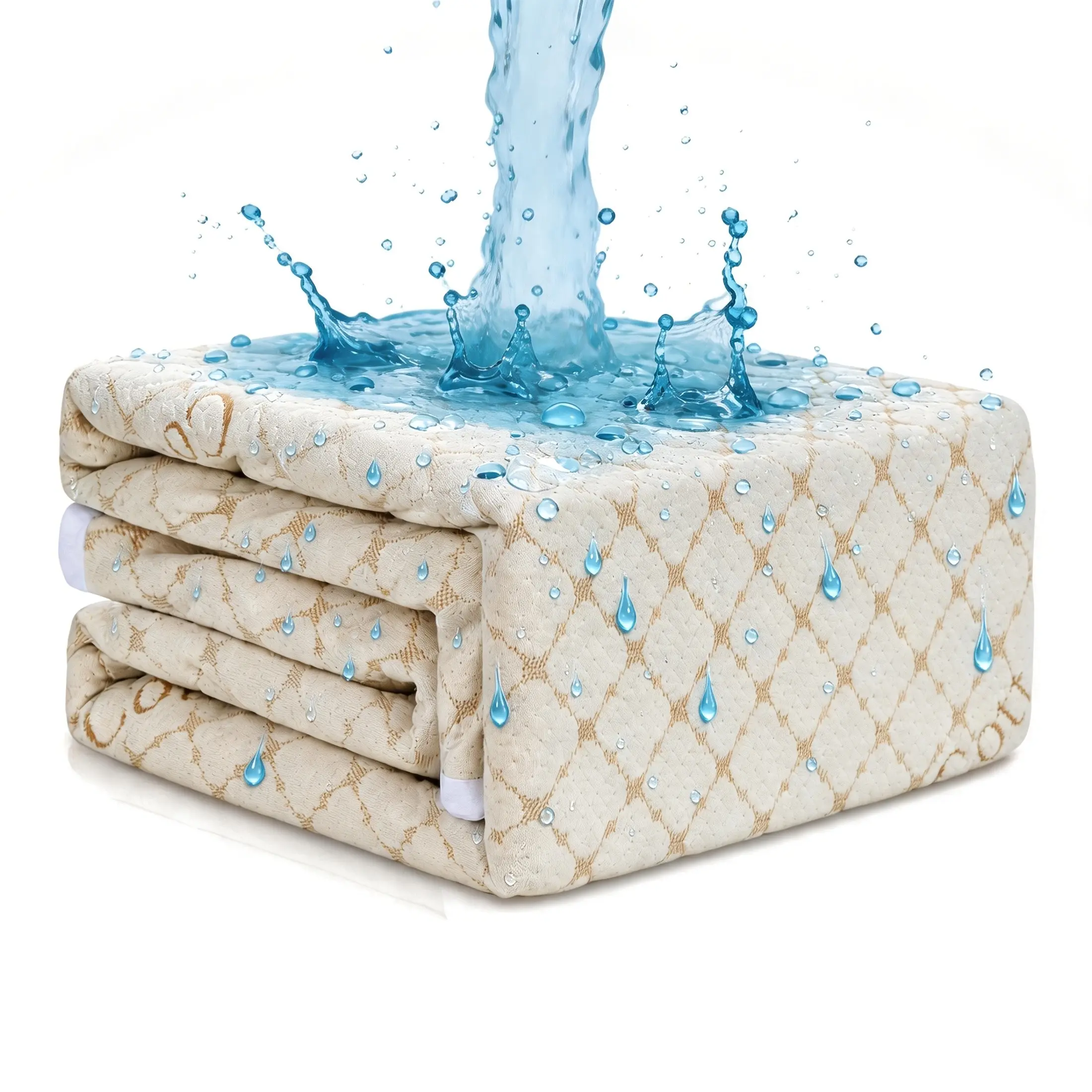 Waterproof Mattress Protector Cotton Mattress Protector 3D Air Fabric Mattress Cover Noiseless Protectors Bed Cover Washable with Deep Pocket