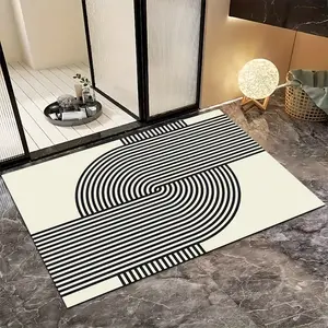 Geometric lines bathroom mat - Super anti-slip bathroom shower mat, fast-drying shower basin foot mat, laundry room mat, Bathroom Floor Mat, perfect decoration for home and bathroom, Bathroom Drying Doormat