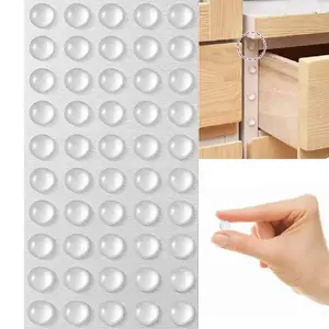 100pcs Self-Adhesive Door Stopper Rubber Damper Buffer, Cabinet Bumpers, Silicone Furniture Pads, Cushion Protective Pads, Silicone Material, Protection
