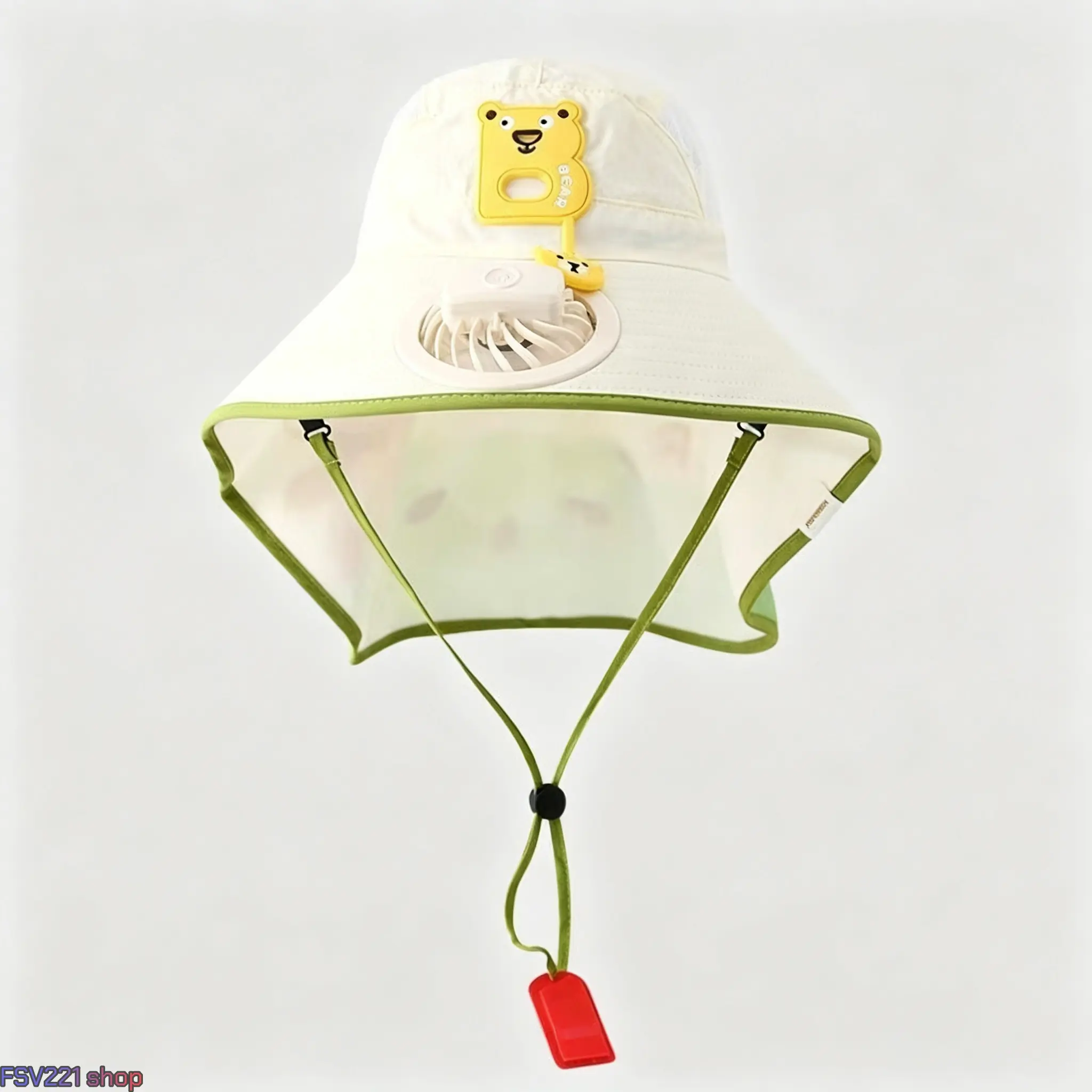 Unisex Kids Wide-Brim Solar Fan Hat USB Charging Bucket Hat with Neck Flap, - Soft Cotton Sun-Protection Shawl, Mesh Panels - deal for Beach, Hiking, Camping, and Summer Outdoor Activities, UPF50+ Protection with Cooling Fan