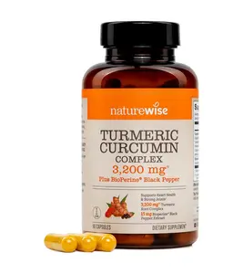 NatureWise Turmeric Curcumin Complex 3200 mg with BioPerine for Absorption - Turmeric Curcumin Supplement for Antioxidant Support - Non-GMO, Vegan, USA Manufactured