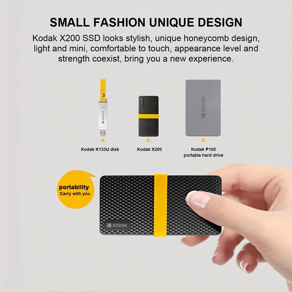 Kodak X200 Portable External SSD Hard Drive 1TB USB 3.1 Mini