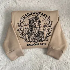 Shadowheart Embroidered Sweatshirt, Baldur's Gate Embroidered Hoodie