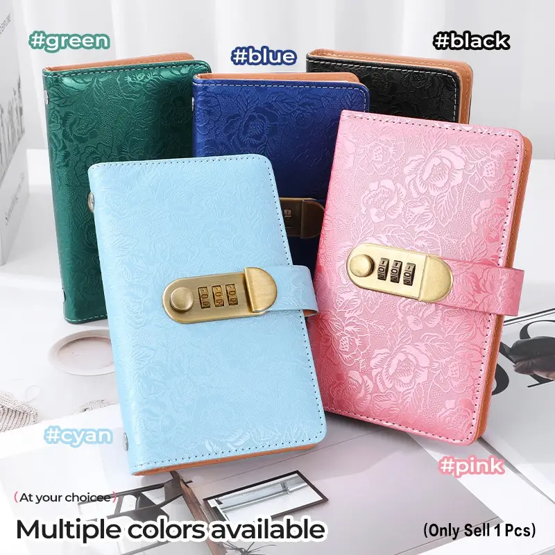 PU Leather Password Cash Book with Lock, Savings Notebook, Money Storage Album, Small Financial Management Book, Friend Gift, Finance Checklist Organizer, Savings Tracker Organizer, Savings Challenge Planner