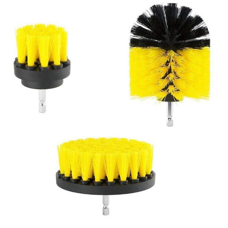 3Pcs/5Pcs Electric Scrubber Brush Drill Brush Kit Power Drills Scrubber Brush For Carpet Glass Car Tires Nylon Brushes 2/3.5/4''