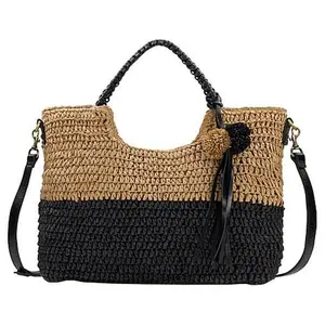 Patricia Nash Marguerite Woven Tote with Pom Pom Tassel Patricia Nash Marguerite Woven Tote with Pom Pom Tassel