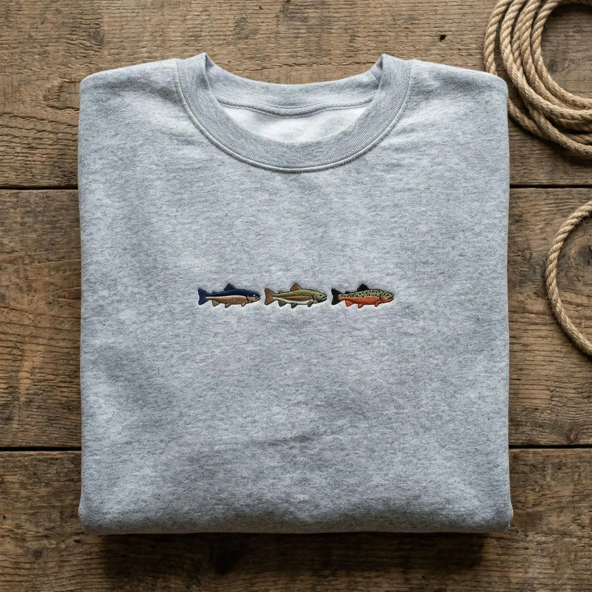 Species of Trout Embroidered Sweatshirt, Fishing Guide Gift, Diverse Fish Crewneck, Fly Fishing Gear, Angler Educational Shirt