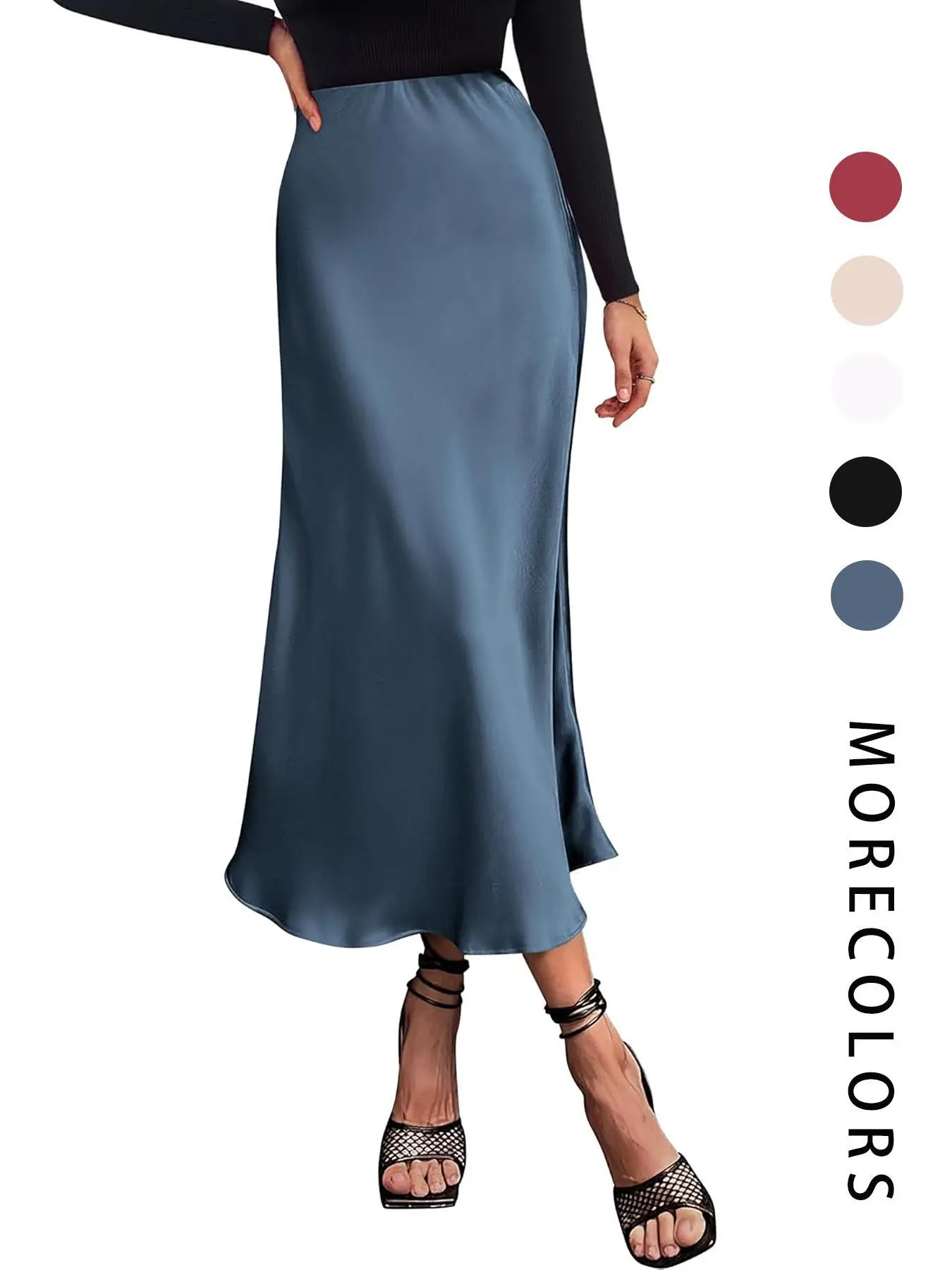 Women's Solid Color High Waisted Skirt, Formal Elegant Fashion Casual Chic Skirt for Party Wedding Guest, Ladies Bottoms for Summer, Skirts, Summer Bo