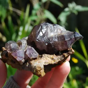 3.75in 151g Reverse Scepter Elestial Amethyst Crystal, Zimbabwe b3