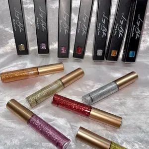Glitter Eyeliner - 10th Model with Gold Cap, fine Tip, High Pigmented for Easy Application and Glamorous Makeup Look Flawless bundle of four different colors es Lipliner Cosmetic