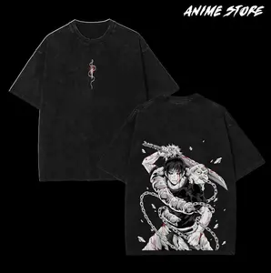 Sorcerer Toji Fushiguro Jujutsu Kaisen Rare Unisex Oversize Anime Manga Washed Heavyweight Cotton T-shirt, Ver 5 Gift For Anime Fan Lover