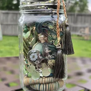 Mystery Jewelry Jar- Green Tones