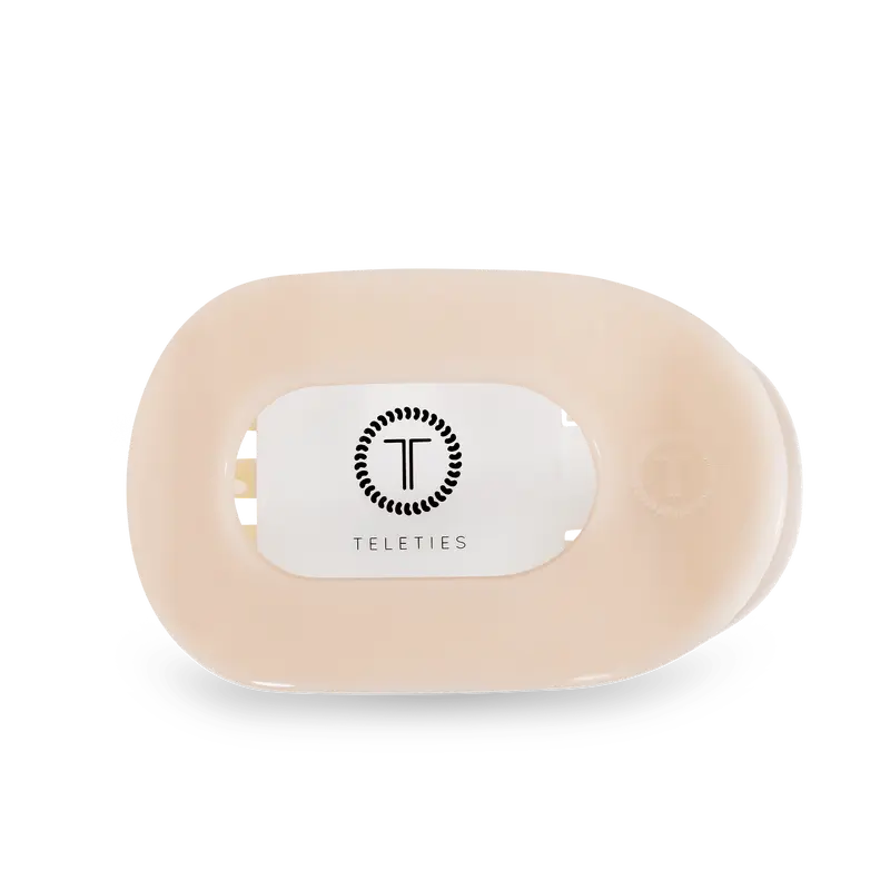 Almond Beige Small Flat Round Hair Clip
