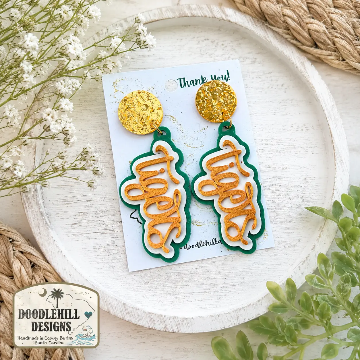 Conway Tiger earrings 3D printed
