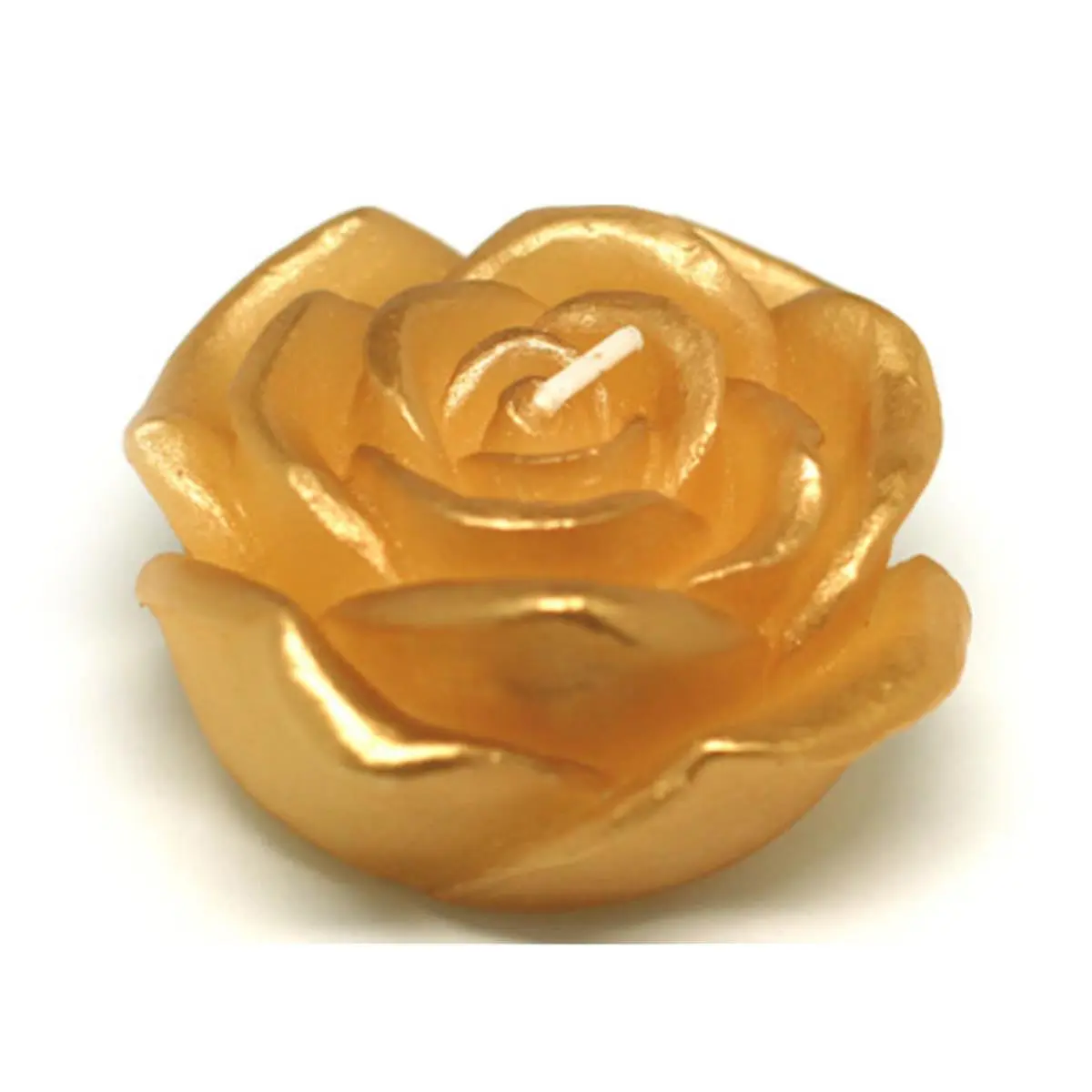3 in. Metallic Gold Rose Floating Candles -12pc-Box