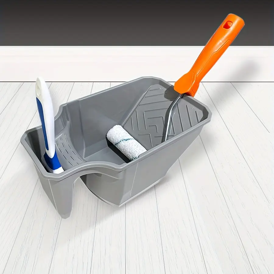 Handheld Paint Cup for Construction, Large Capacity Practical Paint Tray, Easy Match Brush & Roller Tool, Decorative Painting Accessory, Brush And Roller Compatibility, Paint Supplies