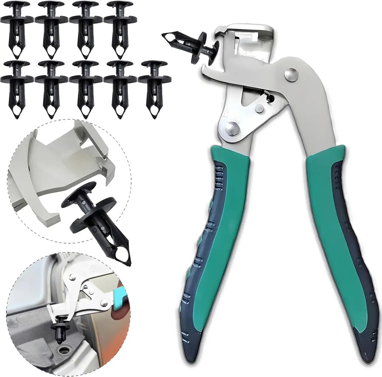 【DealsForYouDays】Car Clip Pliers & Trim Removal Tool–Heavy Duty Automotive Fastener Remover for Door Panels,Dash & Interior Trim,Easily Remove Clips,Rivets & Buckles Without Damage,Non-Slip Grip