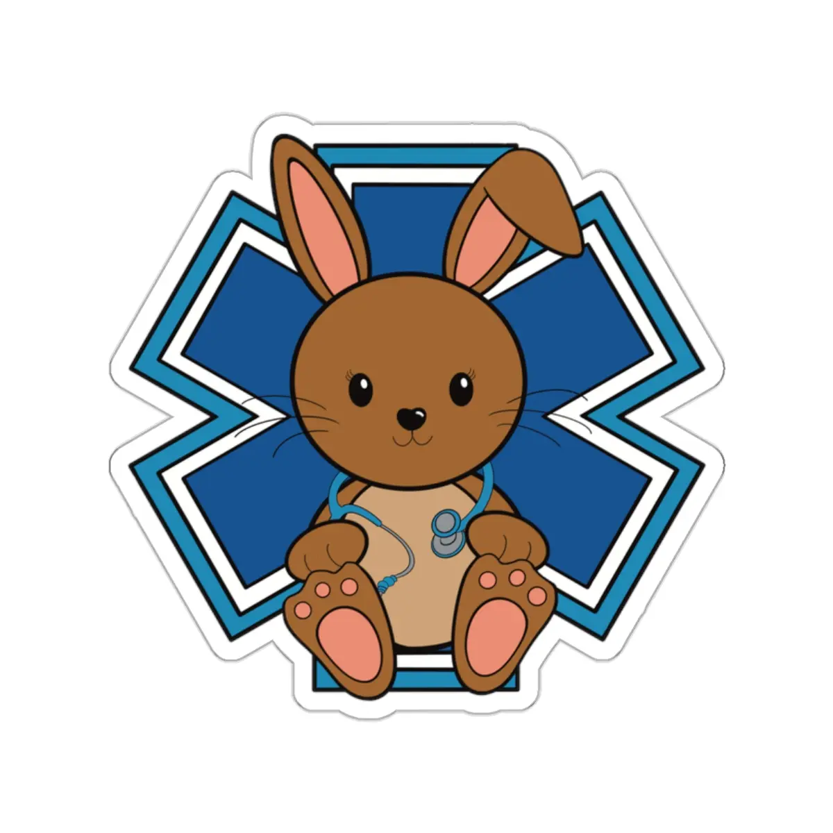 EMT Badge Bunny Sticker